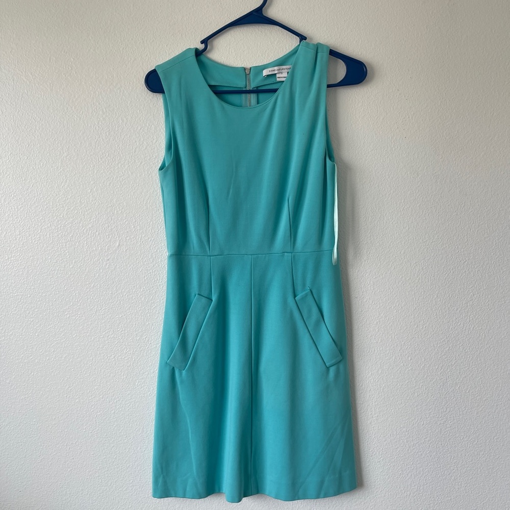 Hardly worn Diane von Furstenberg teal dress